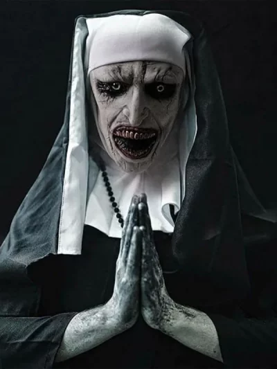Nun Mask Scream Horror Ghost Face Headgear Scary Masquerade Mask Halloween Party Spoof Props Haunted House Cosplay Decoration