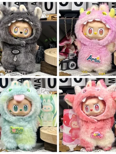 Labubu Sitting Party 1st 2nd 3rd Gen Baby Outfit:Cute Monster Plush Onesie Suit Blind Box Collectible Clothing No Doll Included
