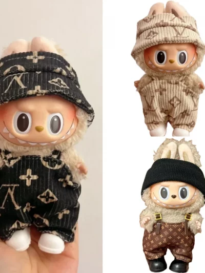 For 17cm Labubu Doll Clothes Fashion Clothes Hoodies Doll Clothes Color Match Hoodies Dolls Accessories