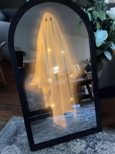 Halloween Ghost Mirror Night Light Cute Halloween Home Accessories Spooky Halloween Hologram Ghost Hallowmas Decor