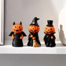 Cute Halloween Decor Set Mini Ghost Pumpkin Witch Demon Resin Figurines for Home Tabletop Party Decoration Gift Party Ornament