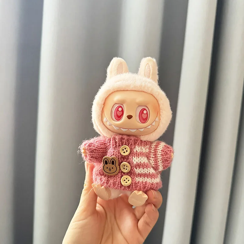 Labubu Sitting Party Series I & IICollection: Bunny Sweater Outfit for Mini Plush Dolls- Cute Collectible Clothing Accessory - Image 4