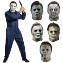 Halloween Michael Myers Mask Scary Killer Full Head Mask Creepy Fire Burn Scar Latex F