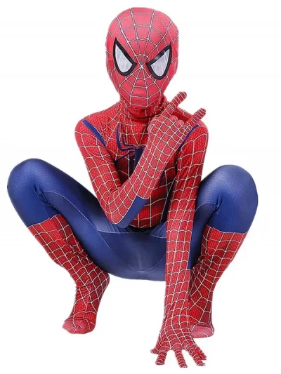Kids Superhero Spider Costume Spandex Jumpsuit Halloween Cosplay Costumes Bodysuit Kids Head Cover Separation Party Set