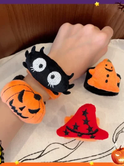 3/5 Pcs Halloween Decoration Snap Circle Ghost Festival Party Dress Up Props Bracelet Children's Birthday Halloween Party Gifts