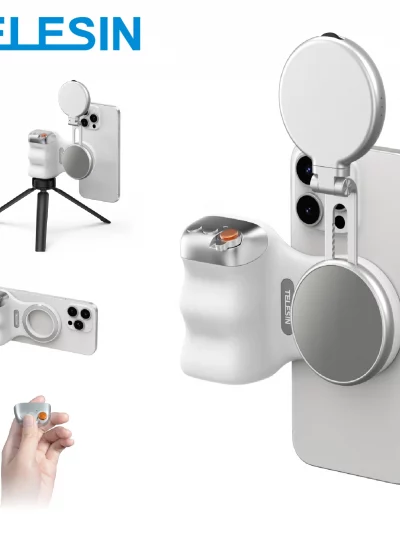 TELESIN Phone Camera Shoot Hand Grip Magnetic Smart Phone Holder Shooting Aid Remote Control Handle For Iphone Android Phone