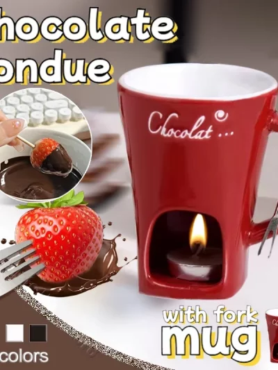 Elegant Ceramic Fondue Cup: 130ml for Chocolate, Cheese, and Festive Treats