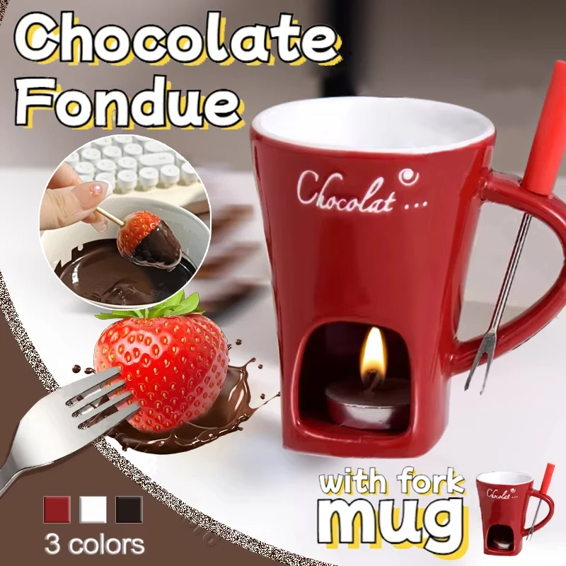 Elegant Ceramic Fondue Cup: 130ml for Chocolate, Cheese, and Festive Treats