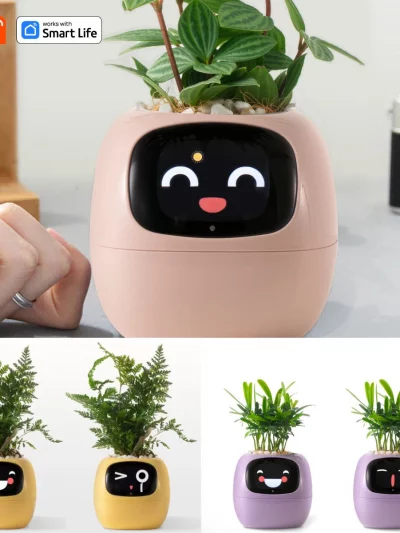 Tuya Smart Life Planter,Endless Fun Over 49 Rich Expressions,7 smart sensors,AI Chips Make Raising Plants Easy and Fun