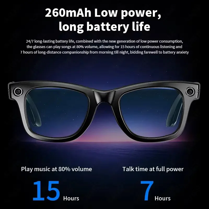 Google 2025 AI Smart Sunglasses: 8MP Camera, Video Recording, Multilingual Translation, Bluetooth Calls & Music - Image 5