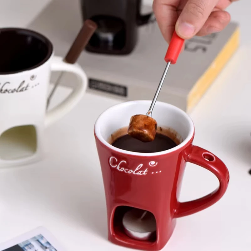 Elegant Ceramic Fondue Cup: 130ml for Chocolate, Cheese, and Festive Treats - Image 3