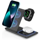 Compact 3-in-1 Wireless Charger: 15W Fast Charging Bracket