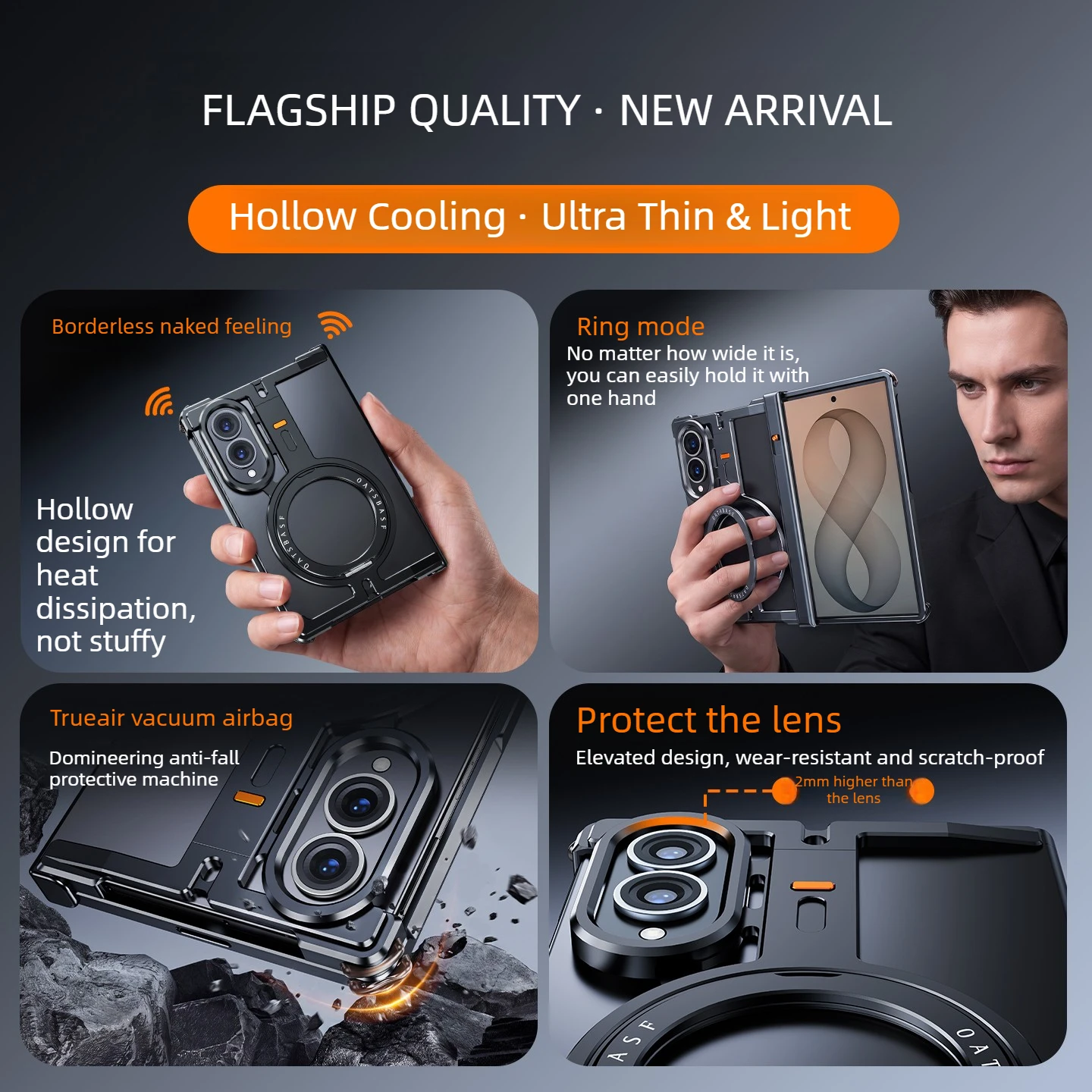 Eary Frameless Metal Case for Samsung Galaxy Z Fold 8 with 360° Rotate Magnetic Stand Minimalist Aluminum Phone Full Cover Shell - Image 4